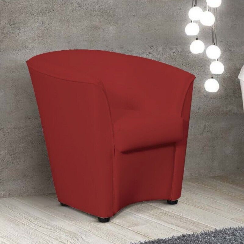 Poltrona a pozzetto rivestimento in tessuto colore rosso - Tago