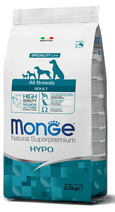 Hypoallergenic Salmone & Tonno - Monge Natural Superpremium Secco Cane  2,5 Kg