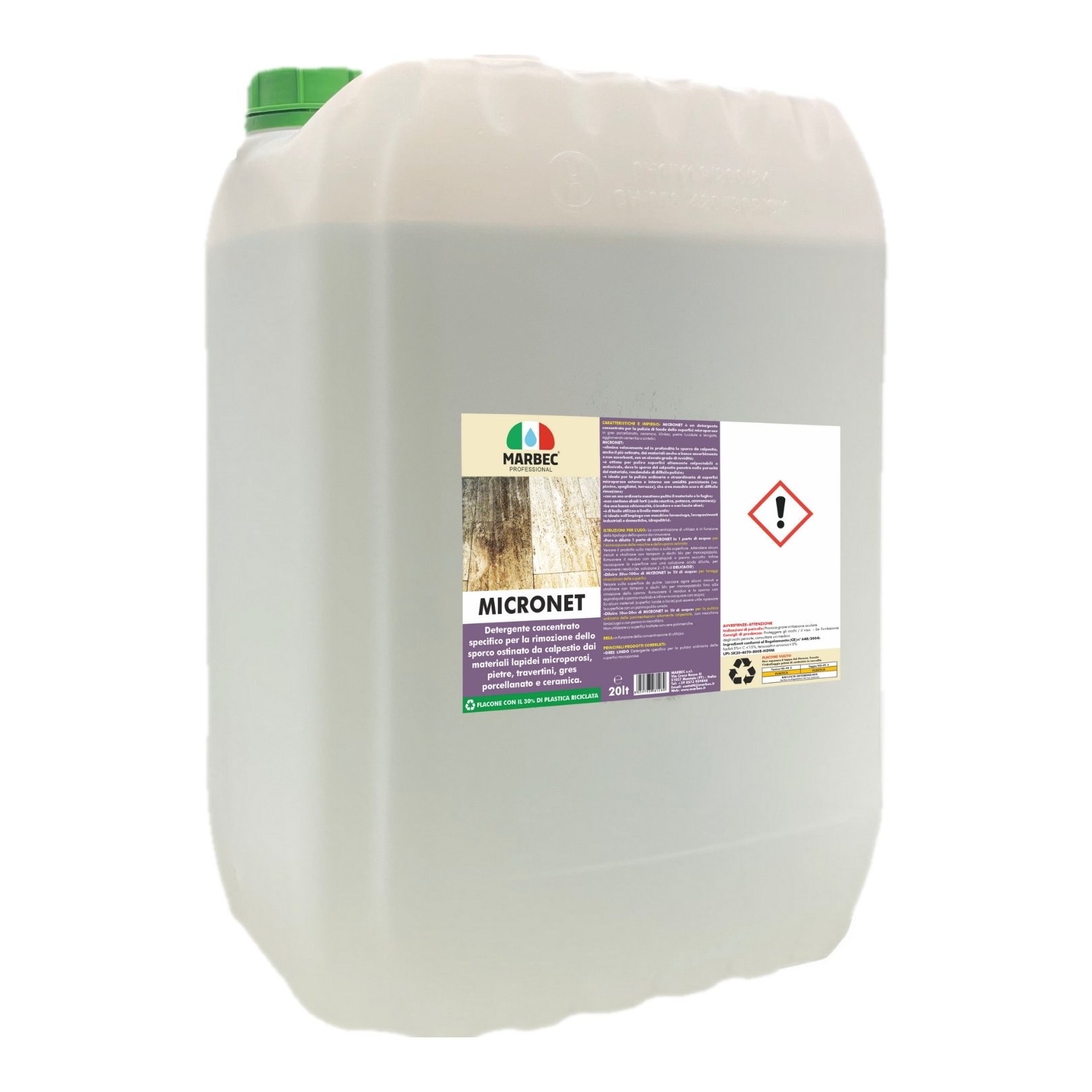 Detergente pavimenti gres porcellanato, pietre microporose e ceramica MICRONET