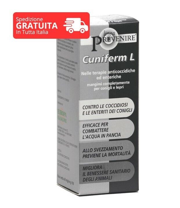 Cuniferm L 100 gr Conigli e Lepri Anticoccidico Coccidiosi Enteriti Omeopatia