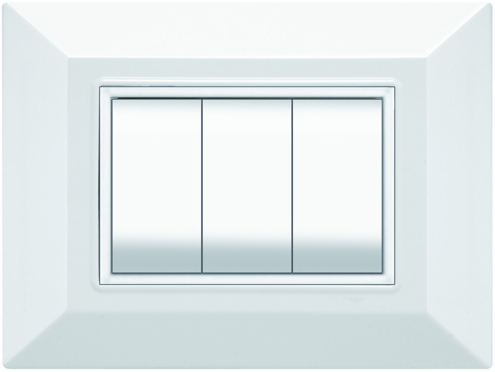 Feb elettrica placca plain col. bianco 3 posti (20 pezzi) - Feb Elettrica