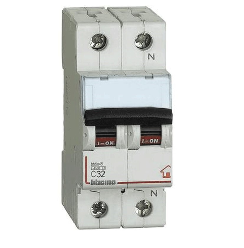 BTICINO FC810NC32 INTERRUTTORE MAGNETOTERMICO 1P+N 2M 32A 230V IP20 BTDIN