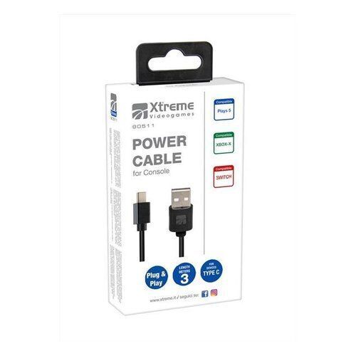 Cavo USB C Xtreme 90511 PLAYSTATION 5 Power Cable Black