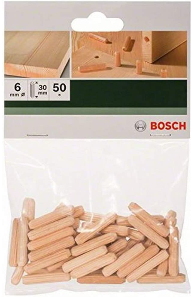 BOSCH - 50 TASSELLI IN LEGNO ZIGRINATI 6x30