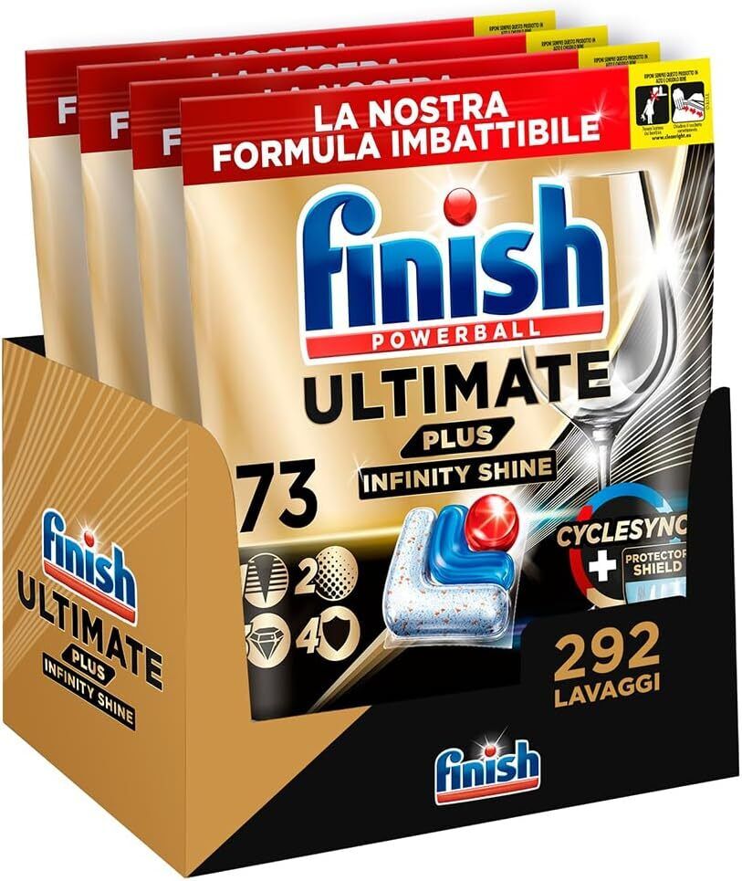 Finish Ultimate PLUS Infinity Shine Pastiglie Lavastoviglie, 292 Capsule