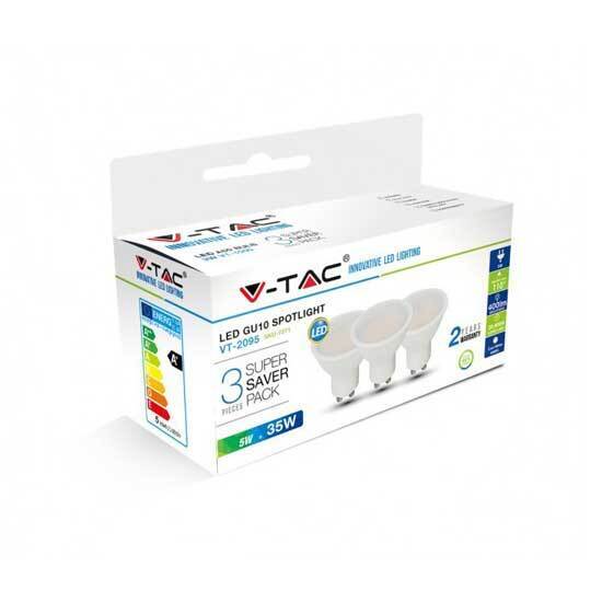 KIT Super Saver Pack V-TAC 3PCS/PACK Lampadine SPOT LED faretto 5W GU10  VT-2095