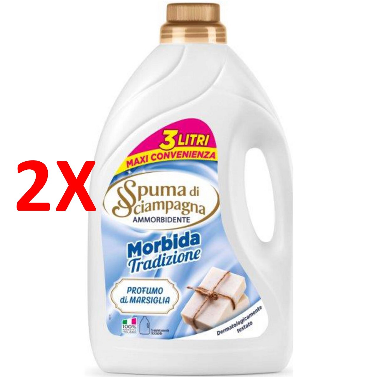 2 X Spuma Di Sciampagna Ammorbidente Marsiglia Morbida Tradizione - Formato Ris