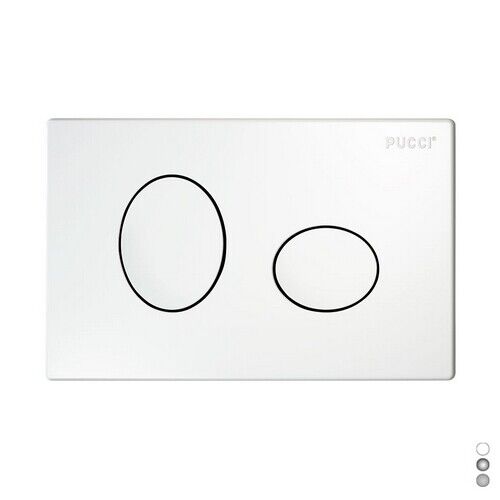 Placca Per Cassetta Incasso Pucci Eco 2 Pulsanti Ellisse Mod.2014 - Cromo-satina