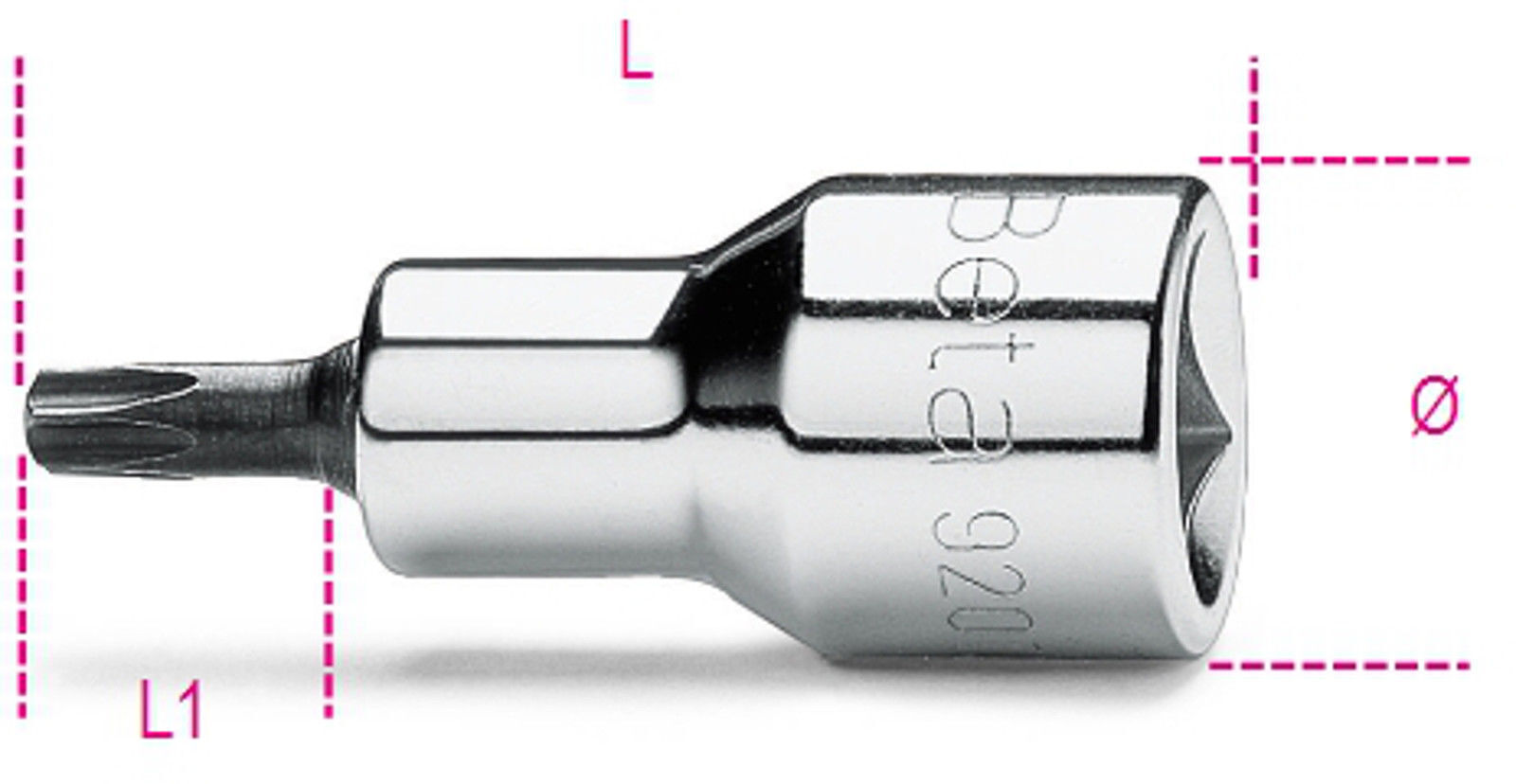 BETA 920TX Chiave bussola  Beta T45  maschio TORX 1/2" cromate inserti brunito