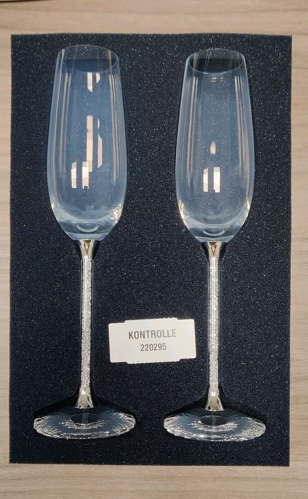 Coppia calici da brindisi Flutes Swarovski Crystalline