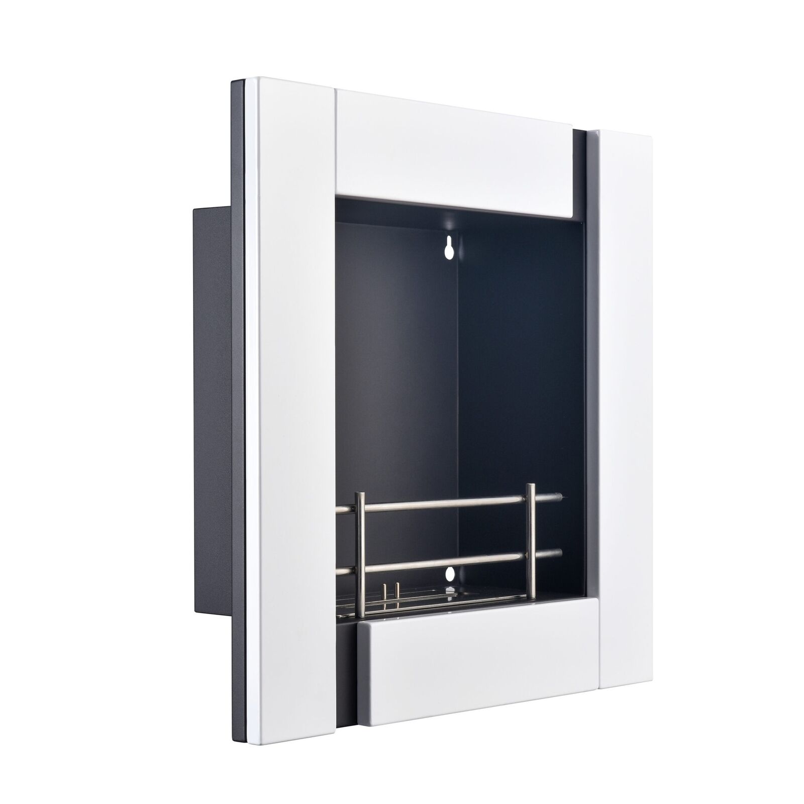 Camino A Bioetanolo Da Parete Moderno In Acciaio Bianco Picasso 1,2 Lt