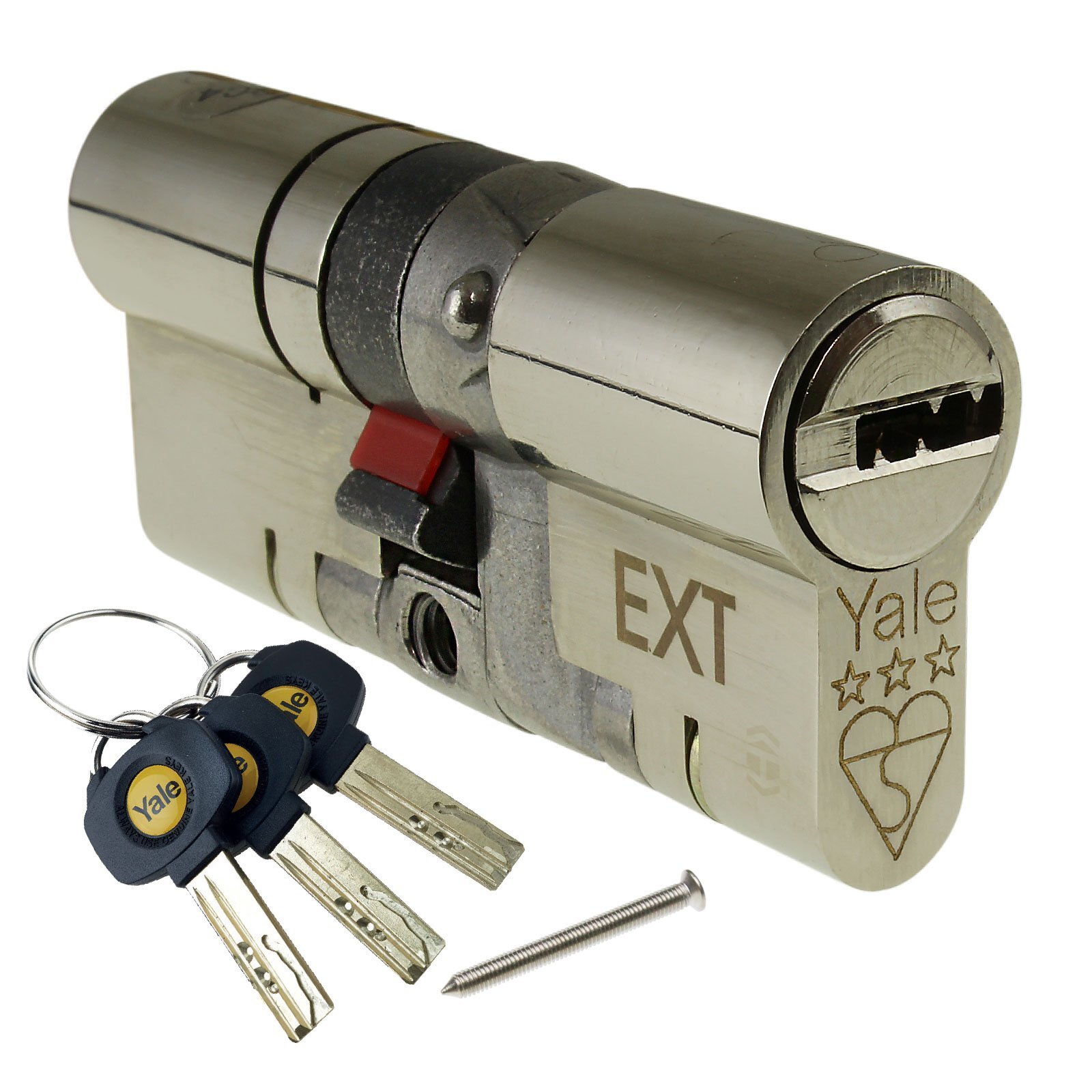 Yale YS3-4550N Anti-Snap 3 Star Euro Doppio Cilindro, Alta Sicurezza, (E3J)