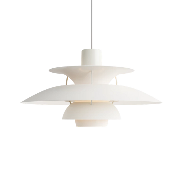 Louis Poulsen PH 5 MONOCHROME WHITE lampada a sospensione design Poul Henningsen