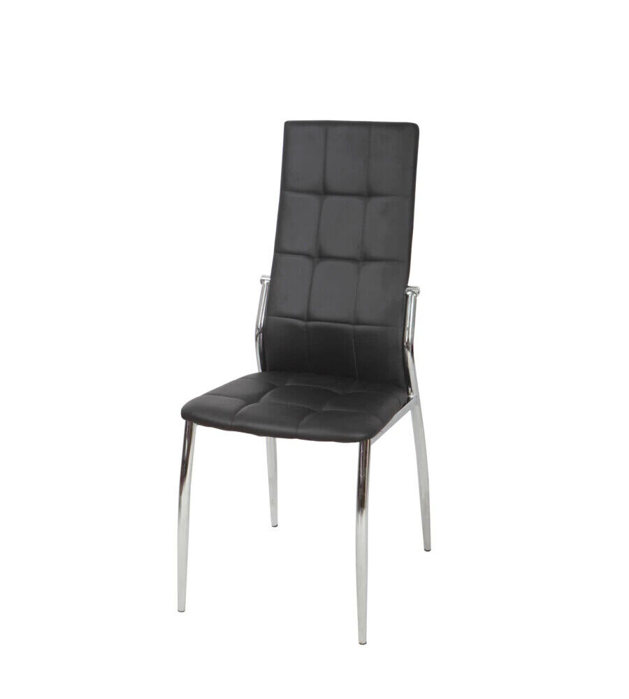 SEDIA "MADEIRA" ECOPELLE NERA, 44X54X100 CM