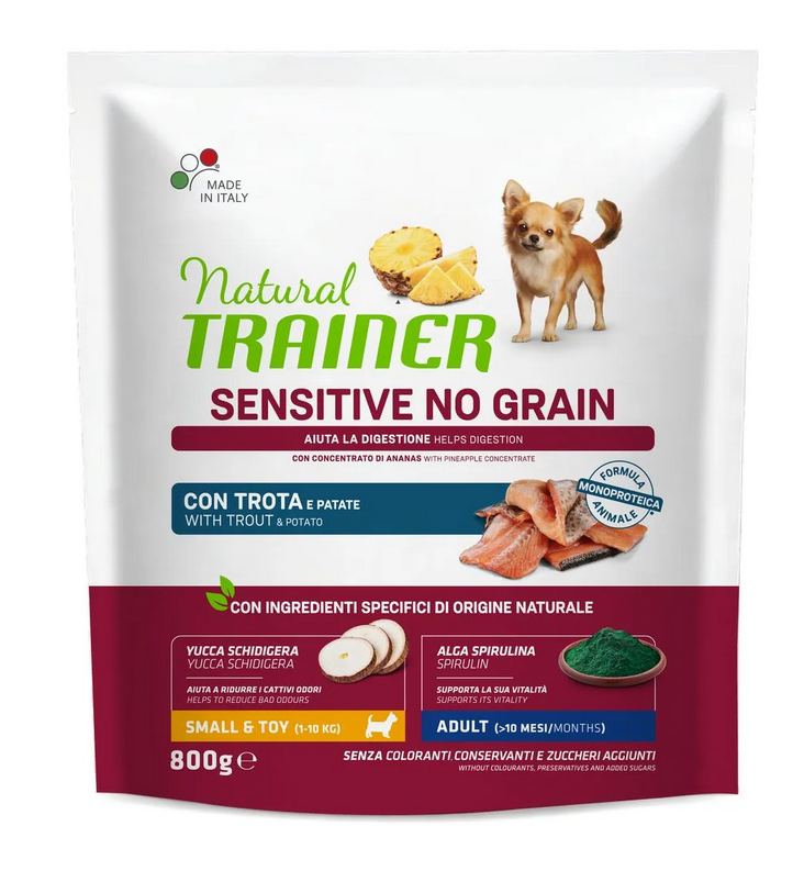 Cane - Natural Trainer Sensitive Adult Small&Toy 800gr Trota No Grain