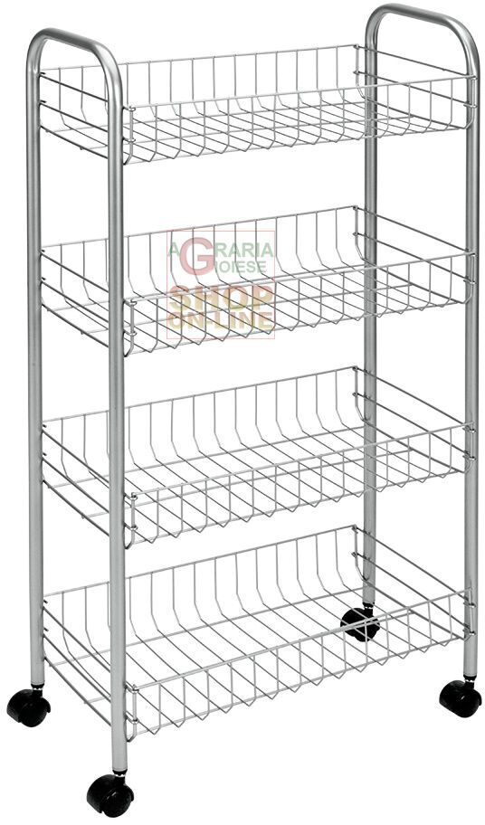 34288 METALTEX SCAFFALE ASCONA CON 4 PIANI POLYTHERM CM. 41X26X86