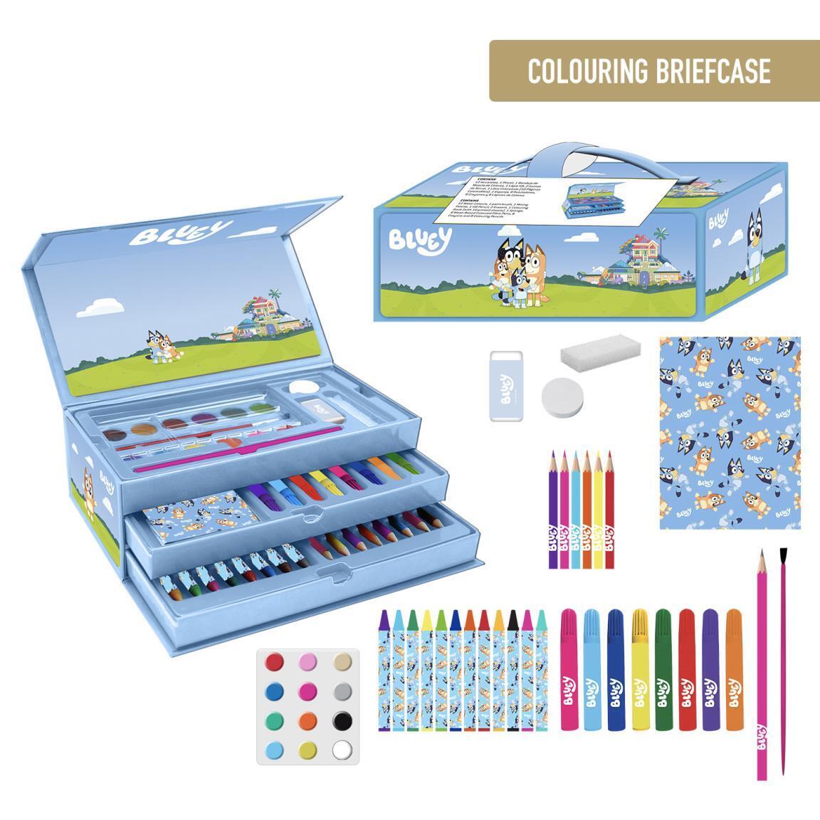 Set Cartoleria Da Colorare Briefcase Bluey BLU | UNISEX CERDà
