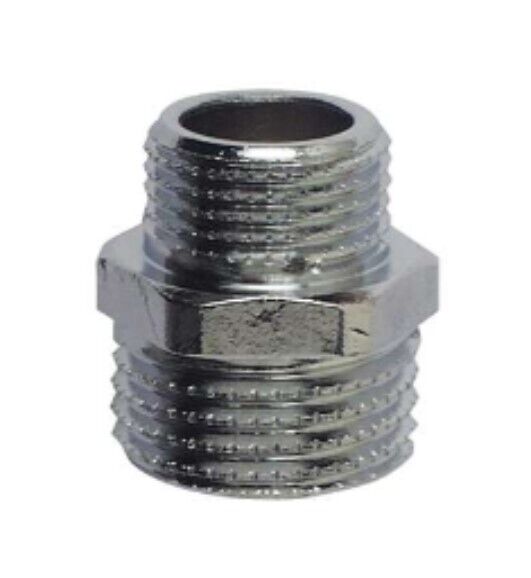 MASIDEF - CORNAT - RACCORDO DOPPIO RIDUZIONE MASCHIO 1/2"X3/8" IN OTTONE CROMATO