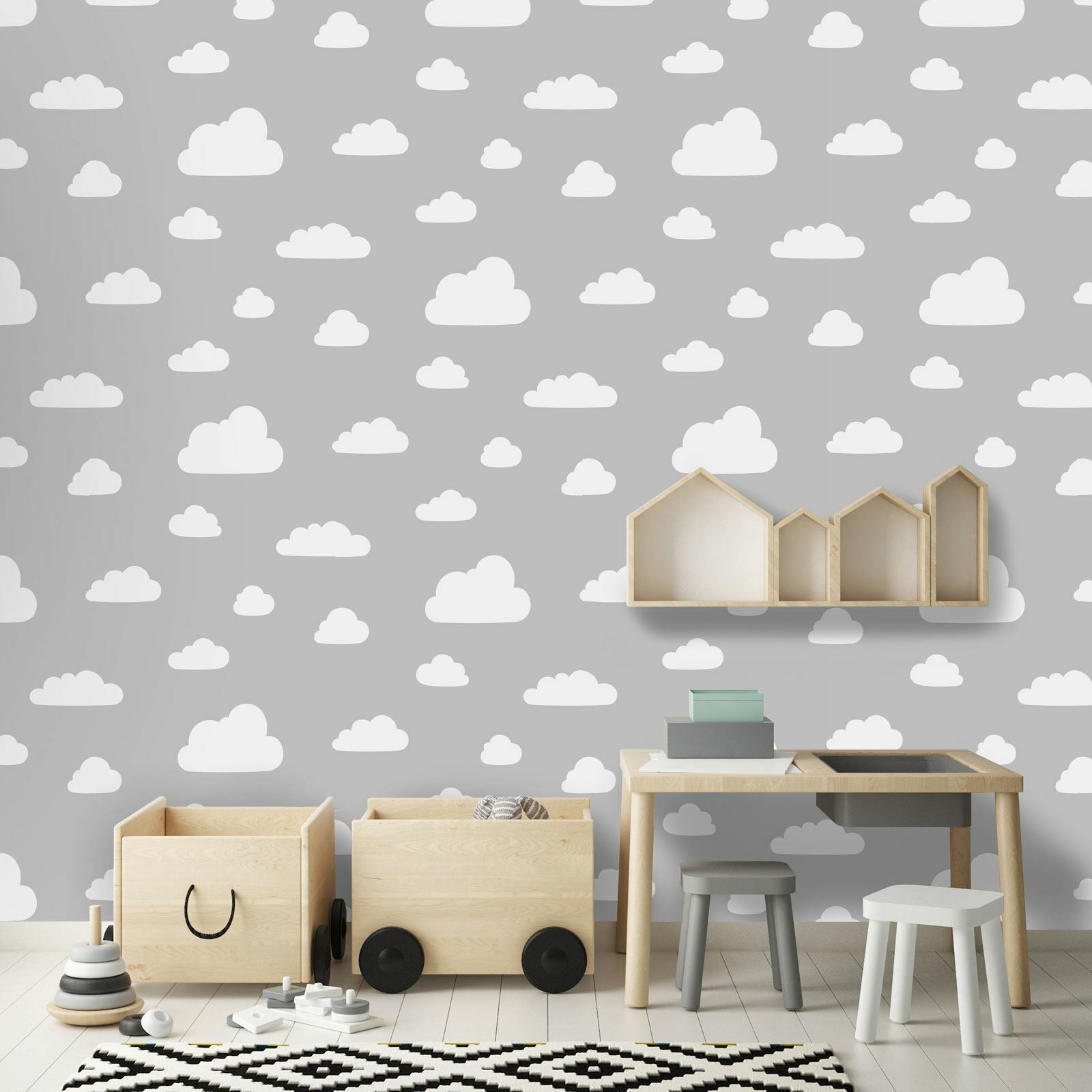 World of Wallpaper Nuvole Carta da Parati Grigio/Bianco A618 CAO 3