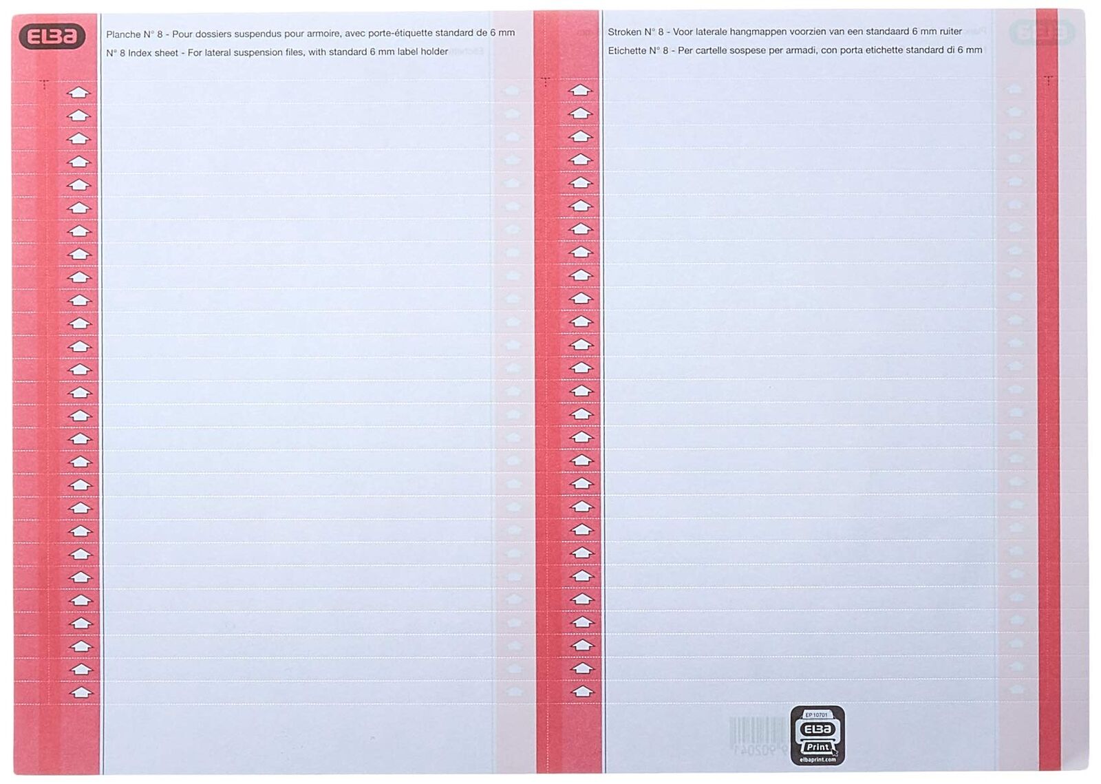 L'Oblique AZ 10 Sheets Filing Cabinet Labels Assorted Colours N°8 For wardrobe A