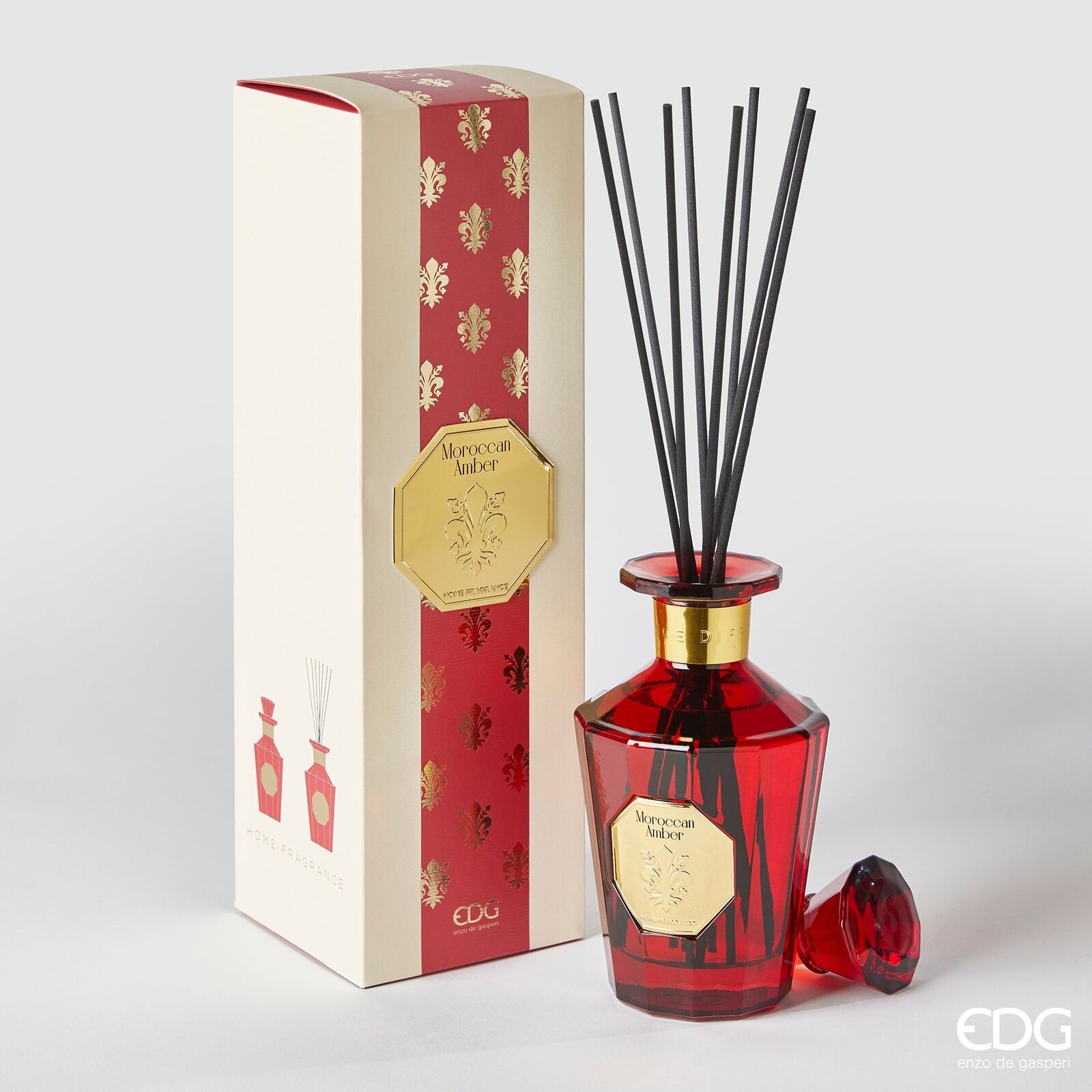 EDG Enzo De Gasperi Profumatore Bottiglia Goldlily 500ml + Bastoncini H21 Morocc