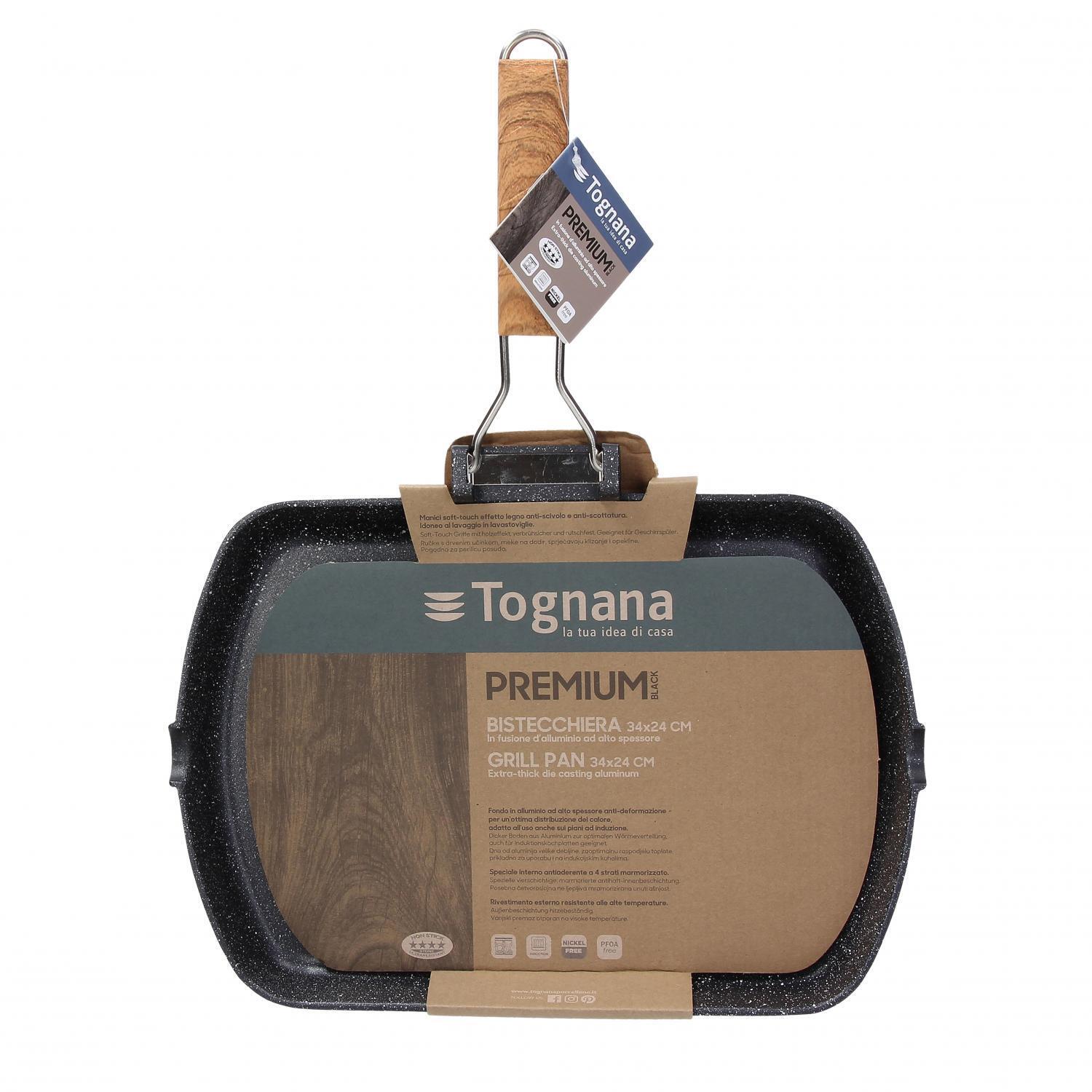 Tognana Bistecchiera Grill Premium 34x24 cm Antiaderente Pieghevole W5758BDPRBL