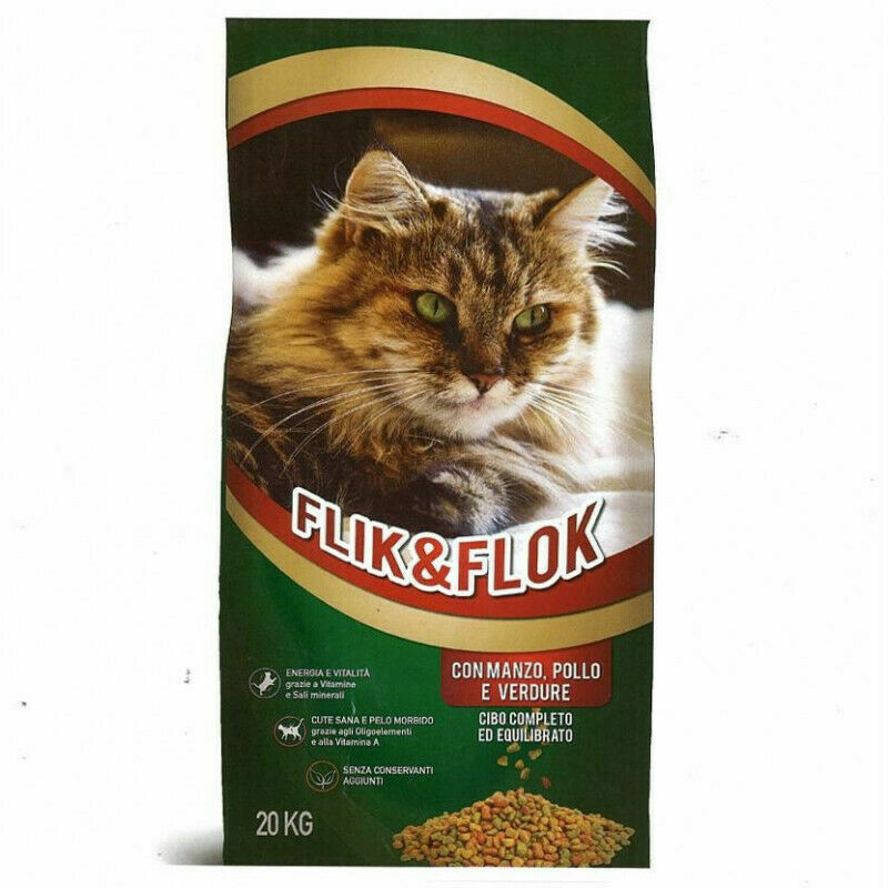 FLIK&FLOK GATTO MANZO POLLO E VERDURE KG.20
