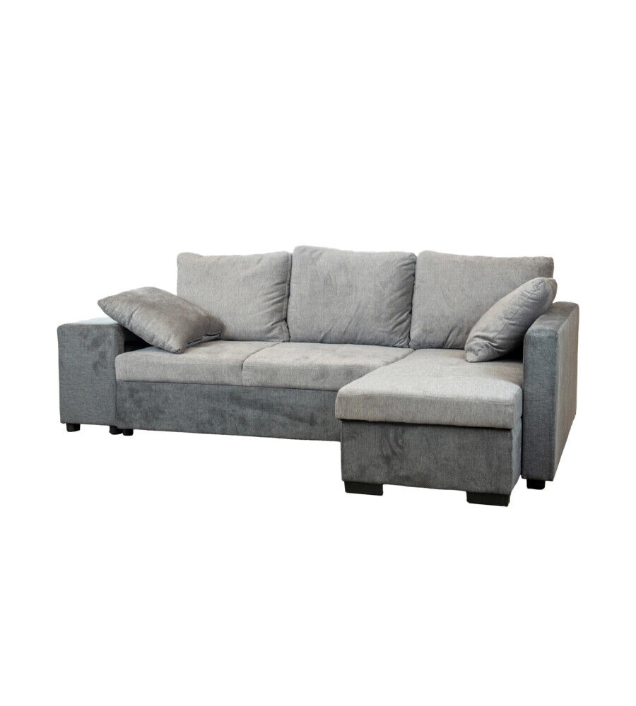 DIVANO ANGOLARE "JESSY" CON CONTENITORE POUF E PENISOLA DESTRA, 247X94X175 CM