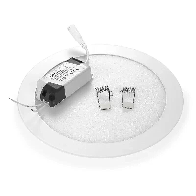 FARO FARETTO LED PANNELLO SLIM 18W DA INCASSO A MOLLA TONDO LUCE FREDDA