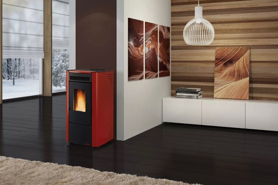 STUFA PELLET VENTILATA 6.5 KW KETTY EVO 2.0 BORDEAUX