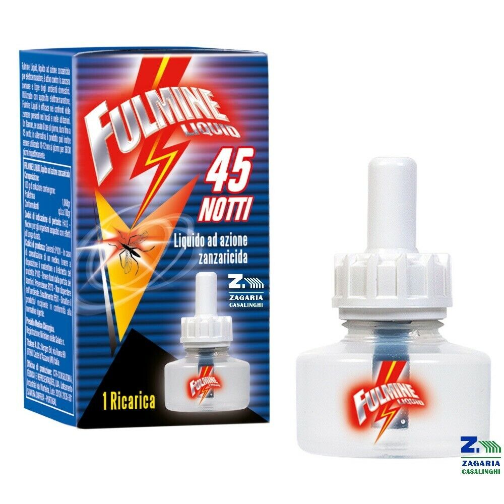 RICARICA FULMINE INSETTICIDA LIQUIDO 30 ML - 45 NOTTI ELIMINA LE ZANZARE