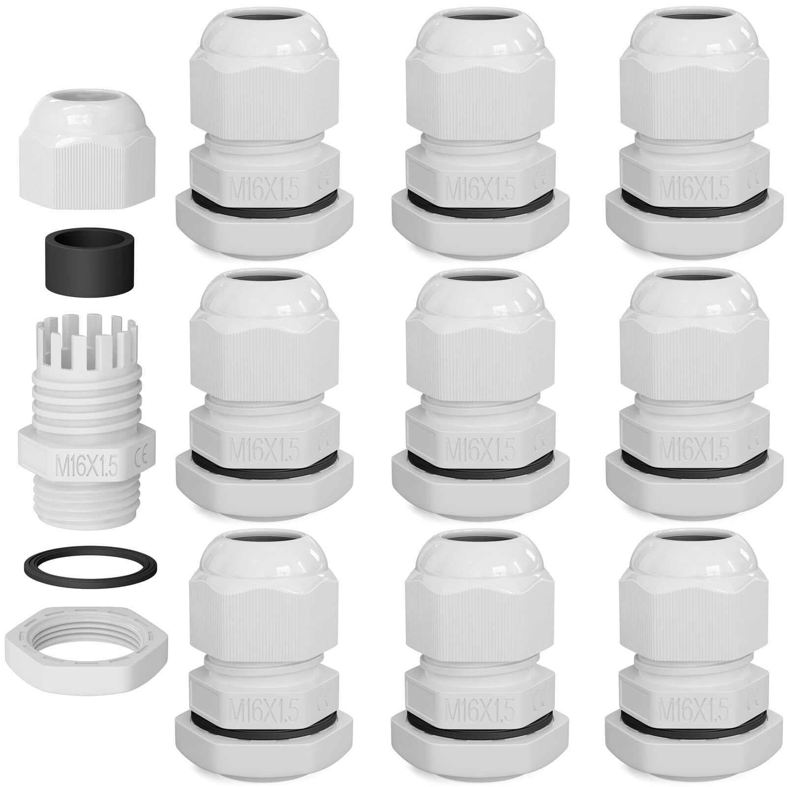hb-digital 1x Pressacavo M16 per 4-8mm IP68 Impermeabile Resistente alla Polv...