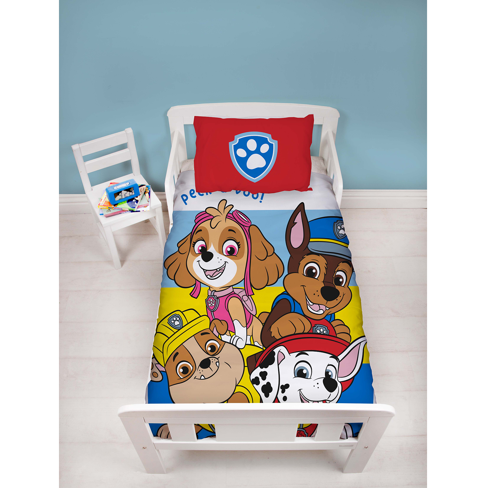 Set Letto Paw Patrol Con Copripiumino E Fodera Per Cuscino Per Bambini