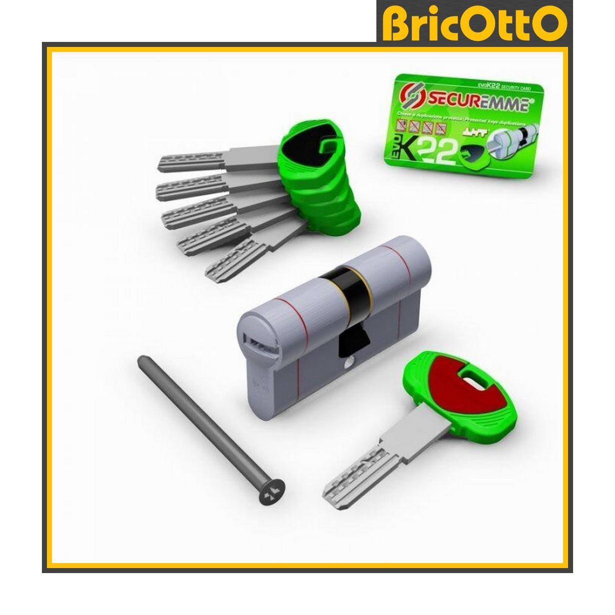 CILINDRO EUROPEO EVO K22 TOP C MM. 70 30+40MM. OTT.NICH.SAT 1+5 CHIAVI SECUREMME