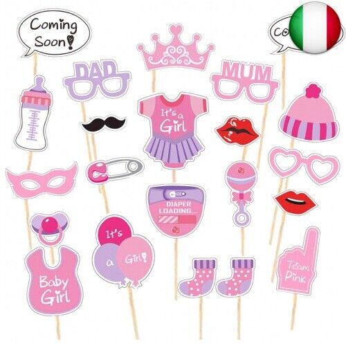 Foto Booth Props Nascita Bambina, Accessori Foto Divertenti Neonata, Photo