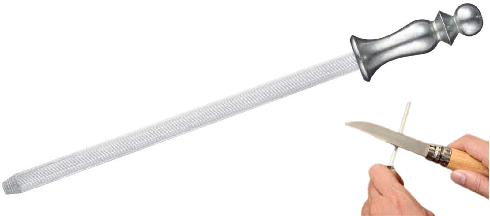 Opinel :  Fusil Acier : micro acciarino per coltelli  ( 78 mm. ) made in France