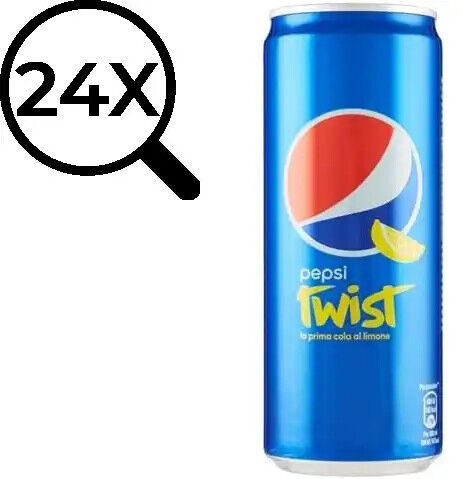 24x Pepsi Cola Twist a Limone in Lattina 24x33cl Bevanda Analcolica