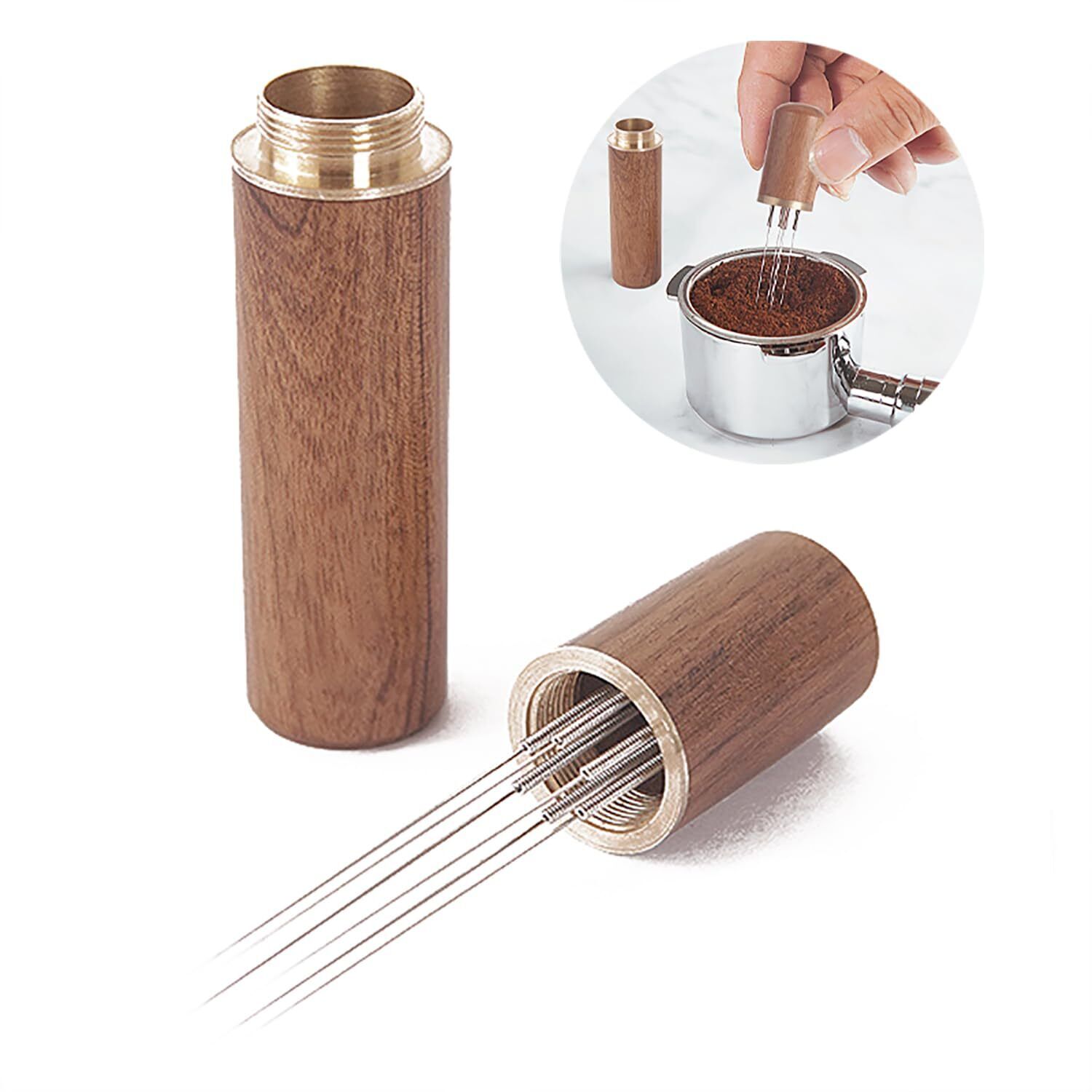 SHUBEIEUMI WDT Tool Strumento di Distribuzione per caffè Espresso con 6 Aghi ...