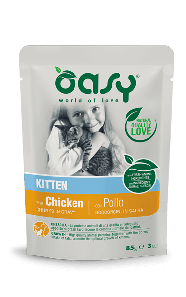 Gatto - Bocconcini Kitten Pollo 85gr OASY