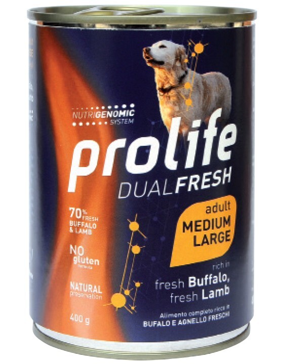 Cane - Dual Fresh Adult Medium Large Bufalo e Agnello 400 gr Prolife