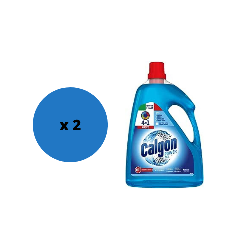 CALGON Gel Igienizzante Anticalcare per Lavatrice 4 IN 1 - 2,25L x 2Pz