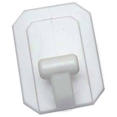Gancio adesivo plastica bianco cf=pz 25