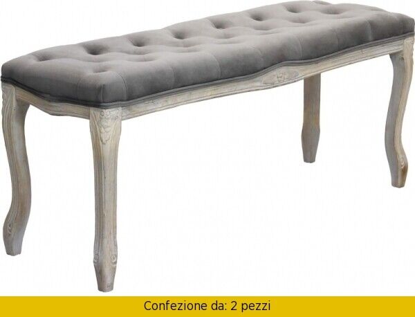 VivaGarden Panca In Velluto Taupe in Velluto e Legno cm 110x36x47 h Taupe
