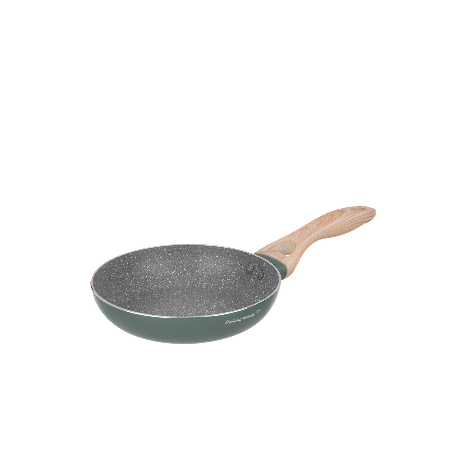 Padella 18 cm scritta Cooking Therapy verde