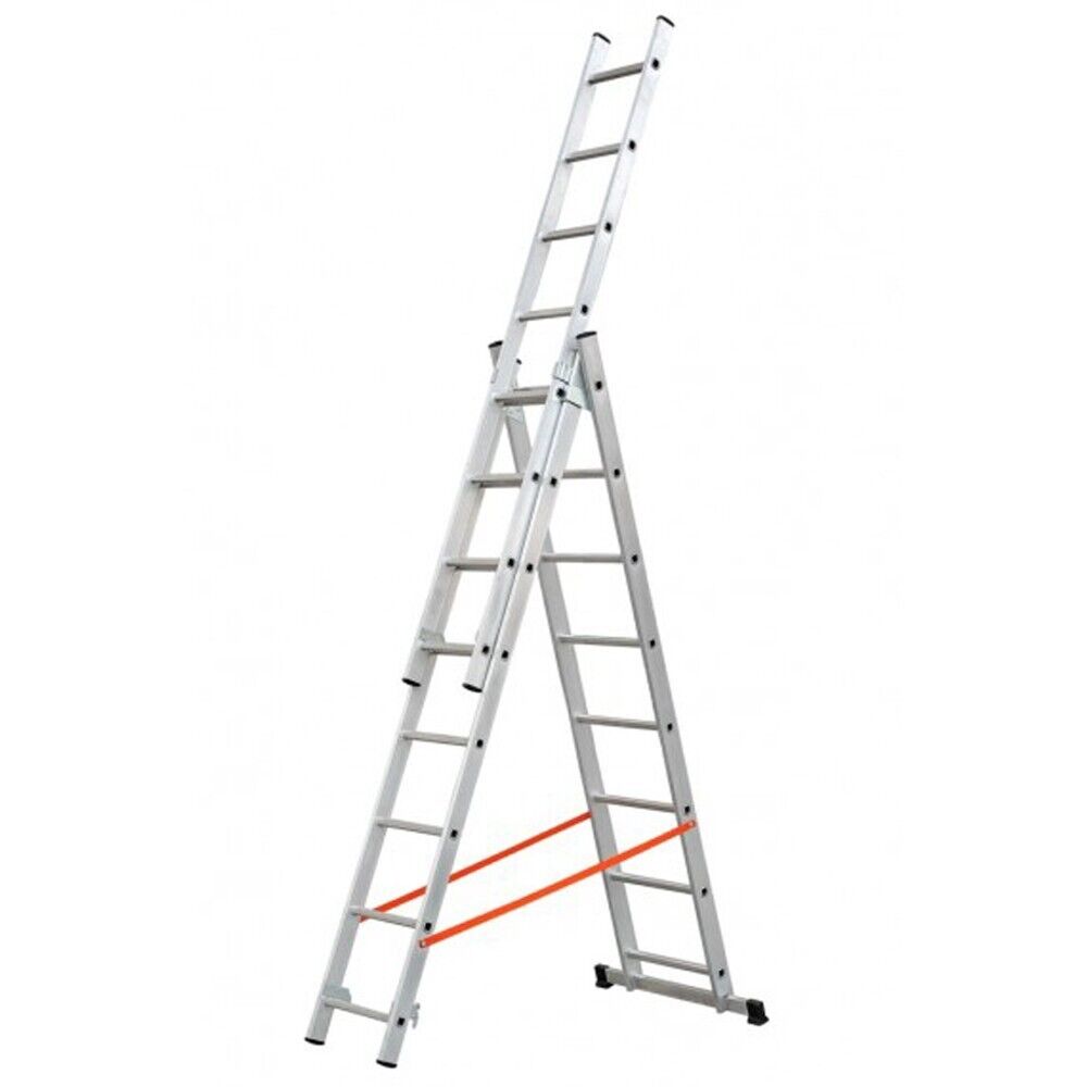 SCALA TRASFORMABILE TRIPLA 8GRADINI 3 ELEMENTI ALLUNGABILE ACCIAIO MODULA GIERRE