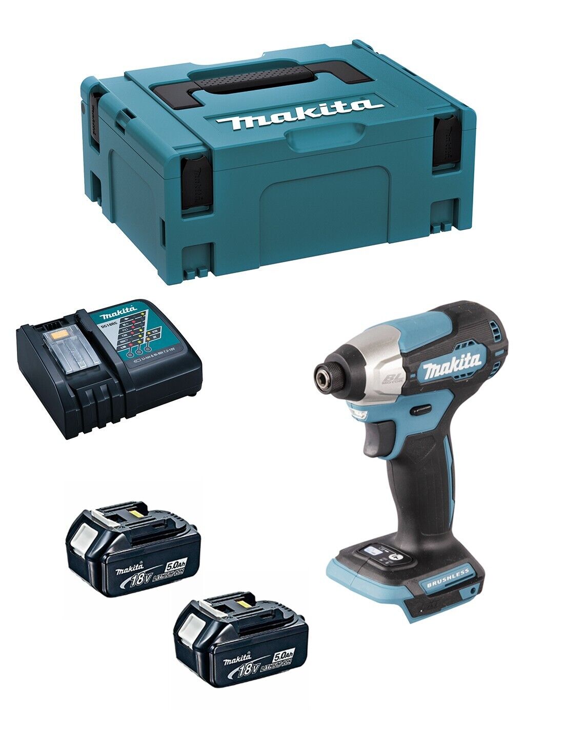 Makita avvitatore ad impulsi  dtd157rtj (2 x 5,0.. 0088381738613
