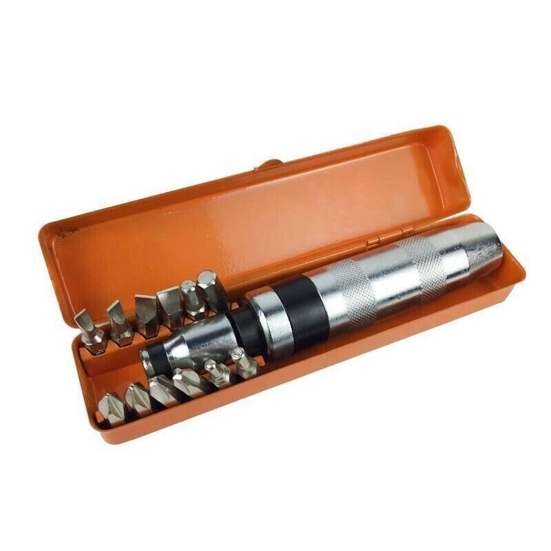 Giravite/Cacciavite a percussione/ad impatto con accessori set 13 pezzi