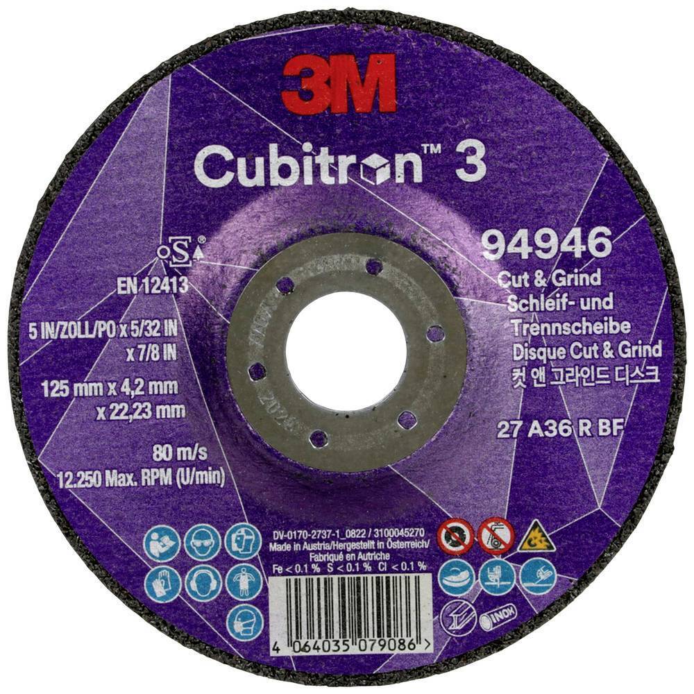 Cubitron 94946 Cubitron™ 3 Cut and Grind Disco per sgrossatura Diametro 125 mm