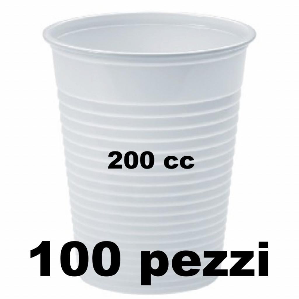 NEW CHIC BICCHIERI BIANCHI IN PLASTICA 100 PEZZI CC 200
