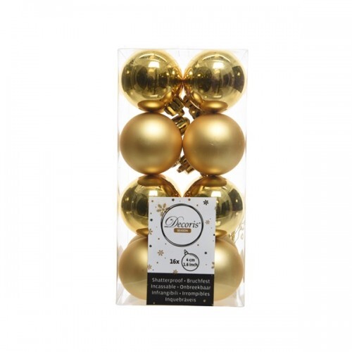 Palline di Natale Kaemingk 16 plain baubles dorate